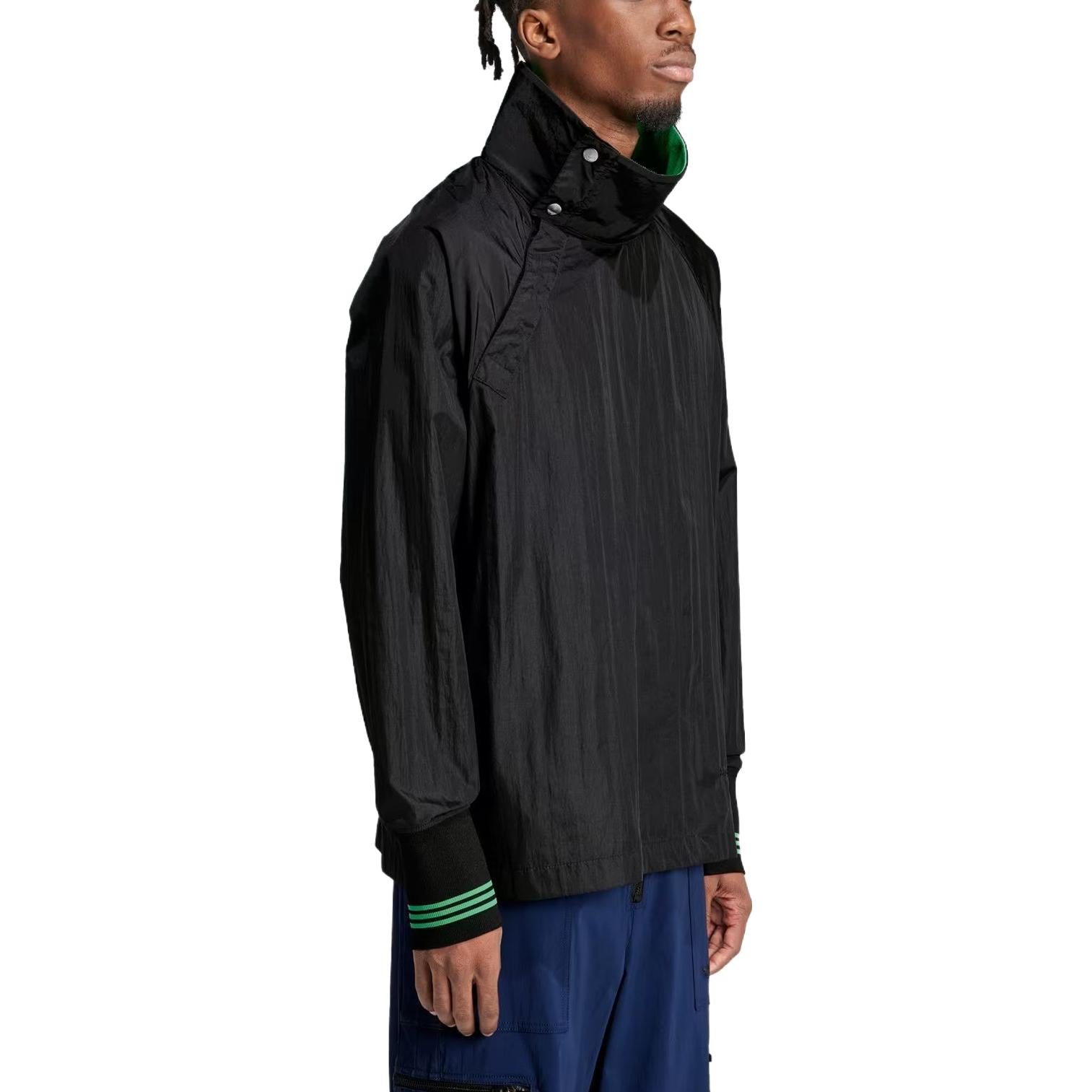 adidas x Wales Bonner Statement Stand Collar Top 'Black Green' IT9775