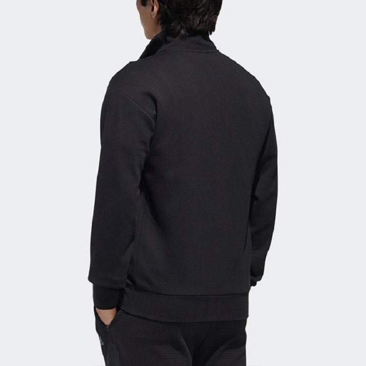 adidas WJ TT Cardigan Stand Collar Casual Sports Jacket Black GM4455