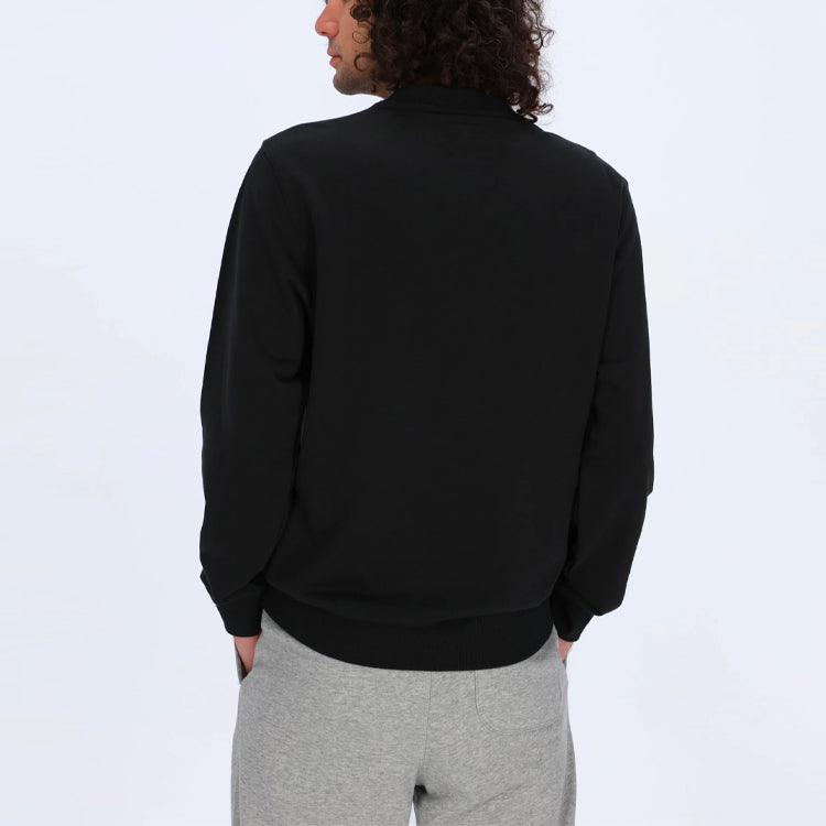 Men's Converse Casual Sports Logo Round Neck Pullover Dark Black 10020345-A01