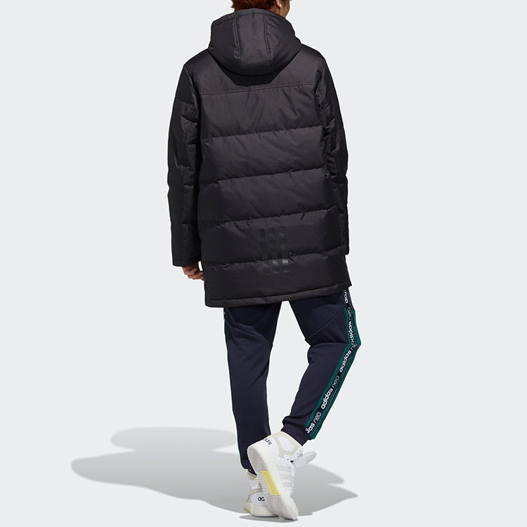 adidas neo M Wint Dwn Prka Windproof Stay Warm mid-length Sports hooded down Jacket Black GJ8786