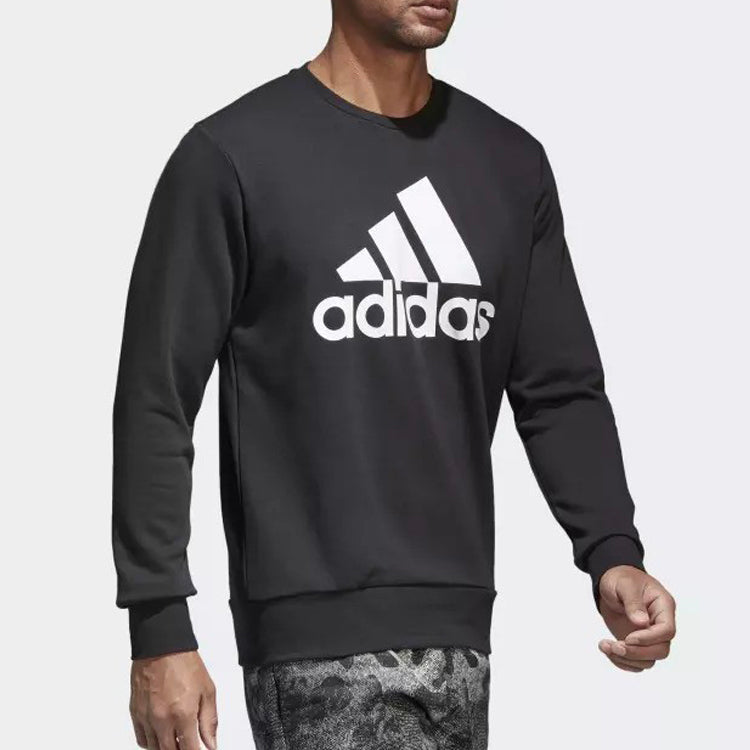adidas Logo Crewneck Logo Sweatshirt 'Black White' CD6275