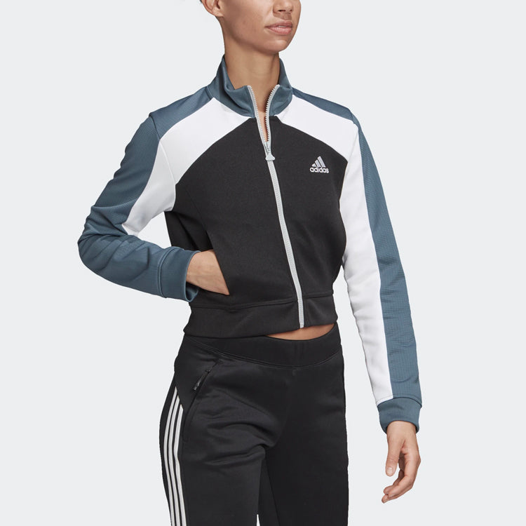 (WMNS) adidas Tracktop Sports Short Jacket Colorblock GG6719