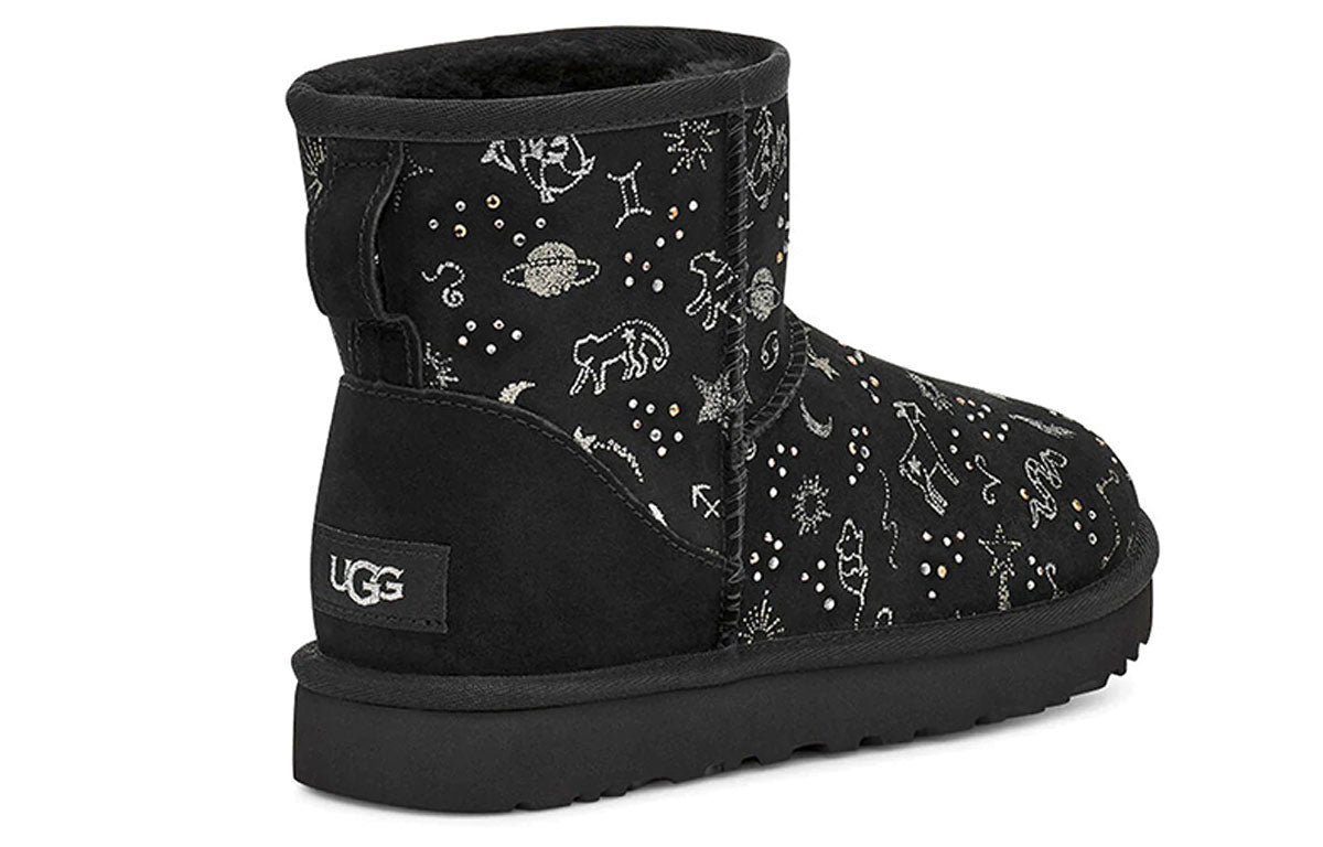 (WMNS) UGG Classic Zodiac Mini Snow Boots Black 1112516-BLK