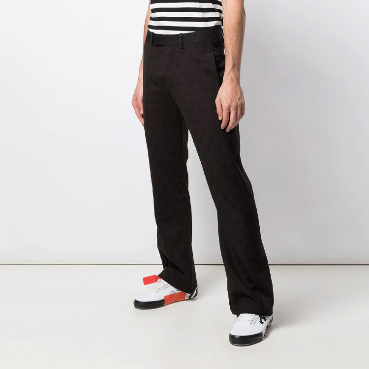 Off-White Logo Casual Pants Slim Fit Version Black OMCA114R20G400011000