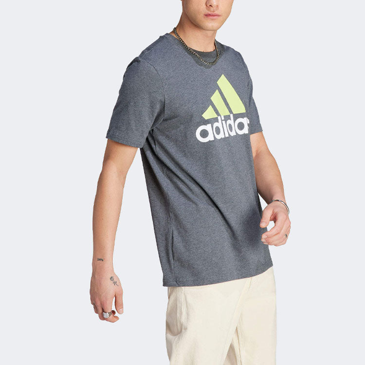 adidas Essentials Single Jersey Big Logo T-shirt Asia Sizing 'Grey' IJ8578