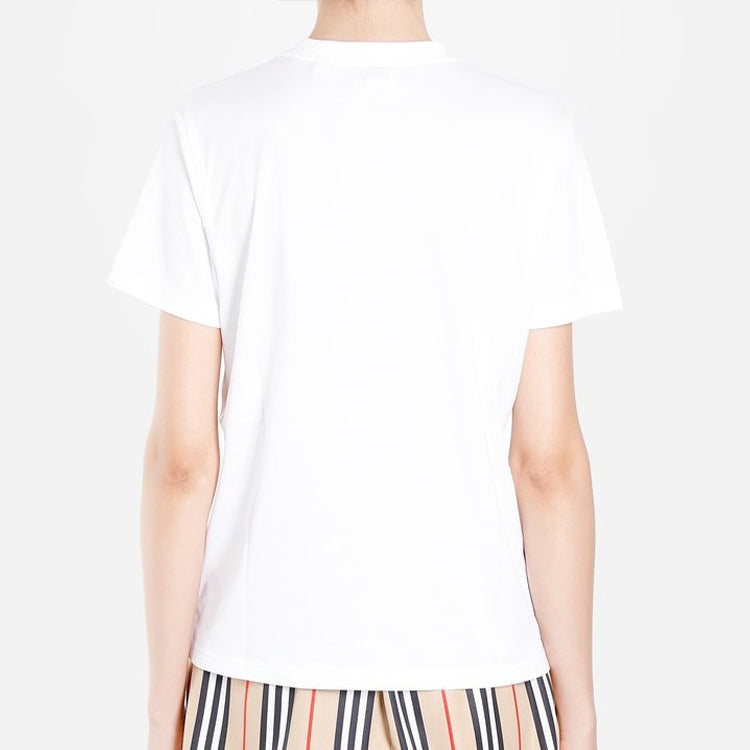 Burberry Letter Logo Round Collar Female White 80088941