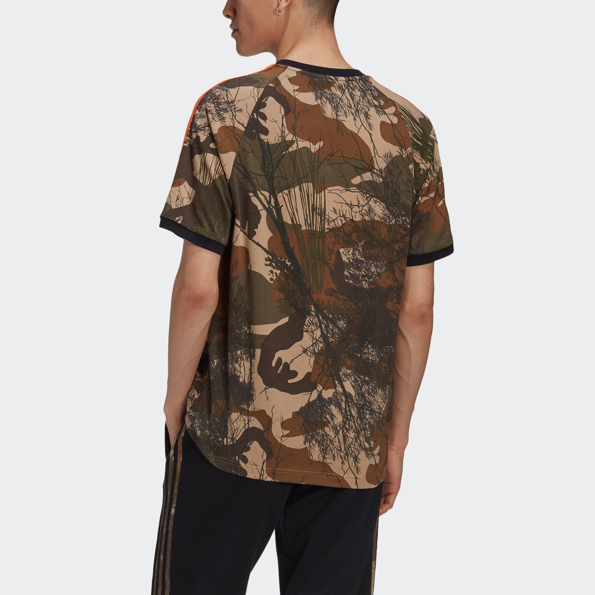 adidas originals Camo Aop Tee Camouflage Printing Stripe Sports Short Sleeve Brown GD5950