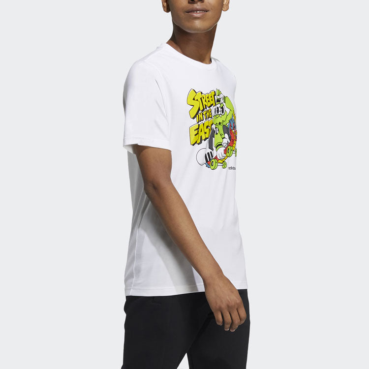 adidas neo M Freye Tee 1 Cartoon Printing Pattern Sports Short Sleeve White GS2588
