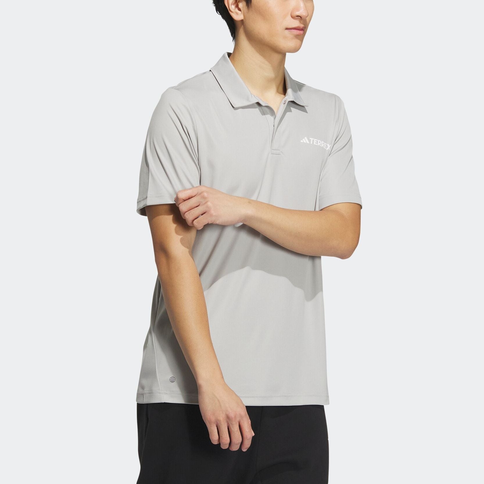 adidas Terrex Logo Polo Shirts Asia Sizing 'Grey' IC4415