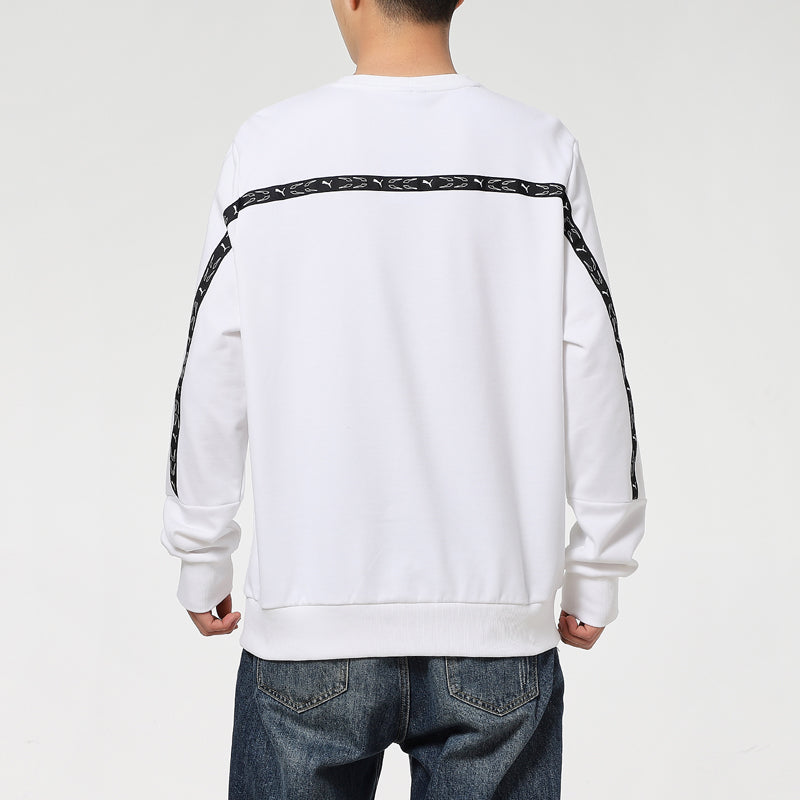 PUMA Elevate Crew Neck Long Sleeve Sweater 'White Black' 531072-02