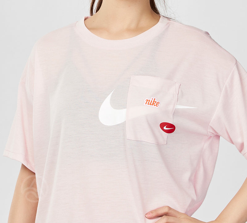 (WMNS) Nike Athleisure Casual Sports Loose Version Short Sleeve Pink Red CJ3481-699