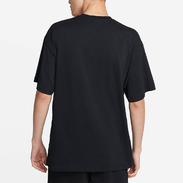 Nike Solo Swoosh Mens T-Shirt Printing Logo Solid Color Round Neck Short Sleeve Black CV0559-010