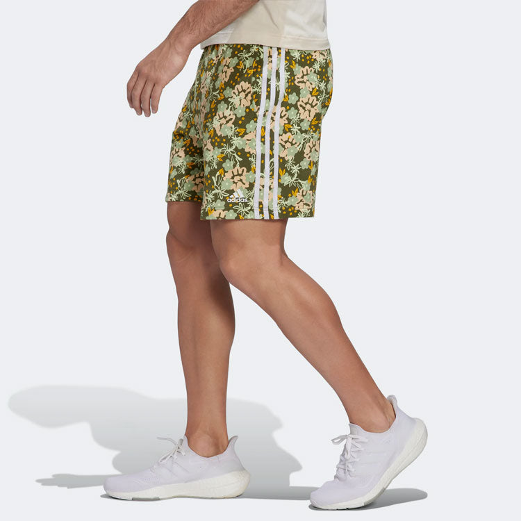 adidas M SHORT Full Print Straight Lacing Sports Shorts Green HS3506