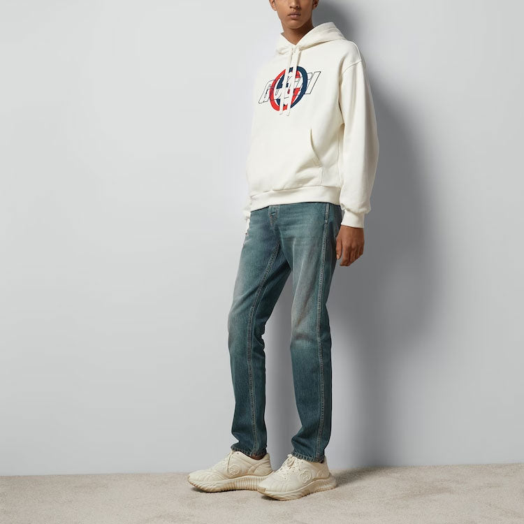 Gucci Cotton Jersey Hooded Sweatshirt 'Off White' 770839-XJGA2-9314