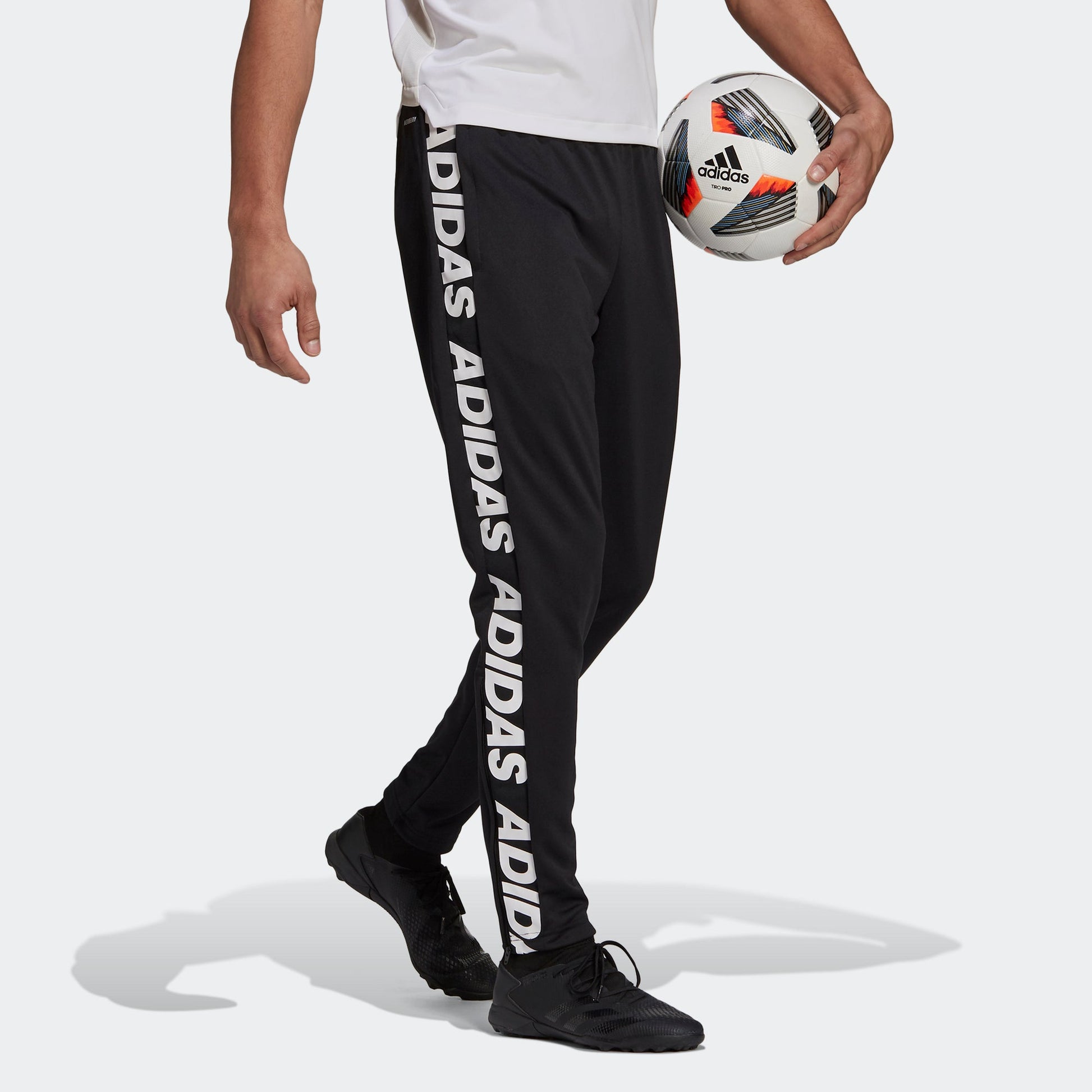 Men's adidas Tiro Tk Tp Pnt Contrasting Colors Logo Soccer/Football Sports Pants/Trousers/Joggers Black GU9502