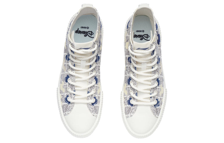 (WMNS) Li-Ning x Disney Canvas Hi Shoes 'White Blue Yellow' AGCR284-3