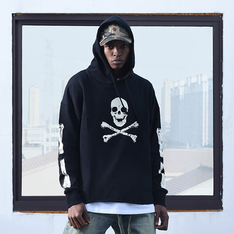 VLONE SKELETON- Skeleton Printing Back Large Logo Black HD-6