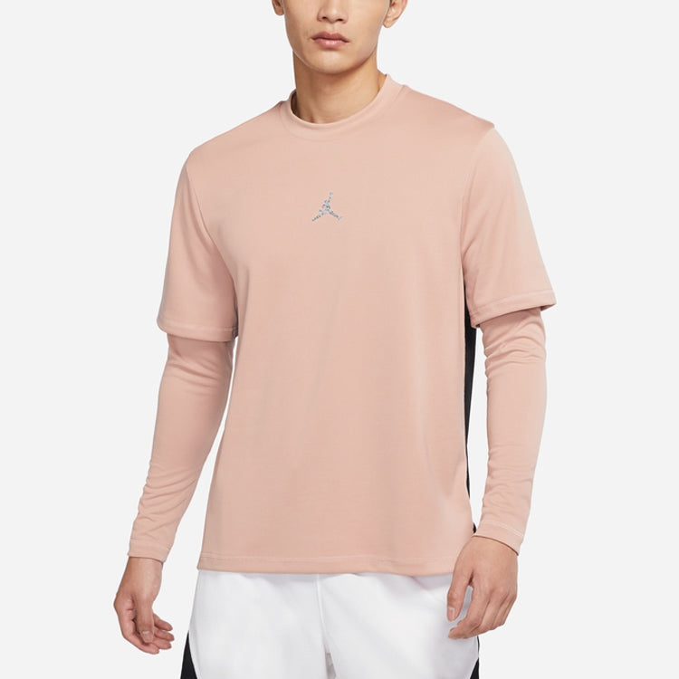Air Jordan Dri-fit Casual Sports Round Neck Colorblock Long Sleeves Pink Gray DH9084-609