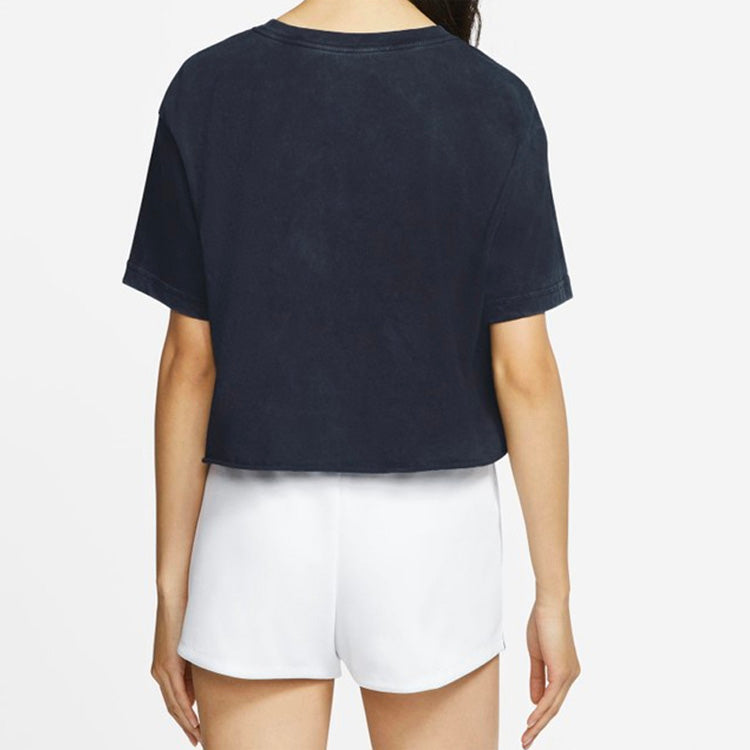 (WMNS) Nike Sportswear Wash Futurura Logo Printing Short Sleeve Black CT8930-010