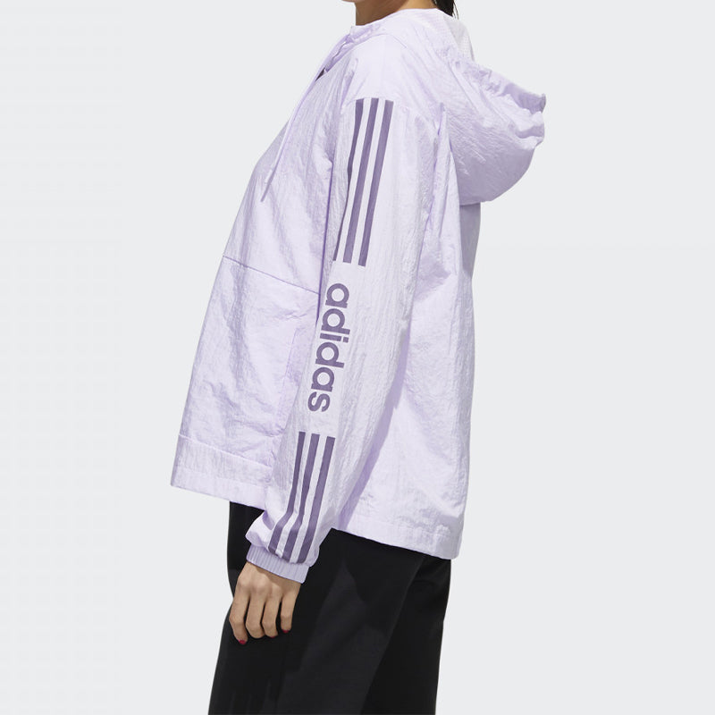 (WMNS) adidas neo Letter Printing Hooded Jacket Purple FP7455
