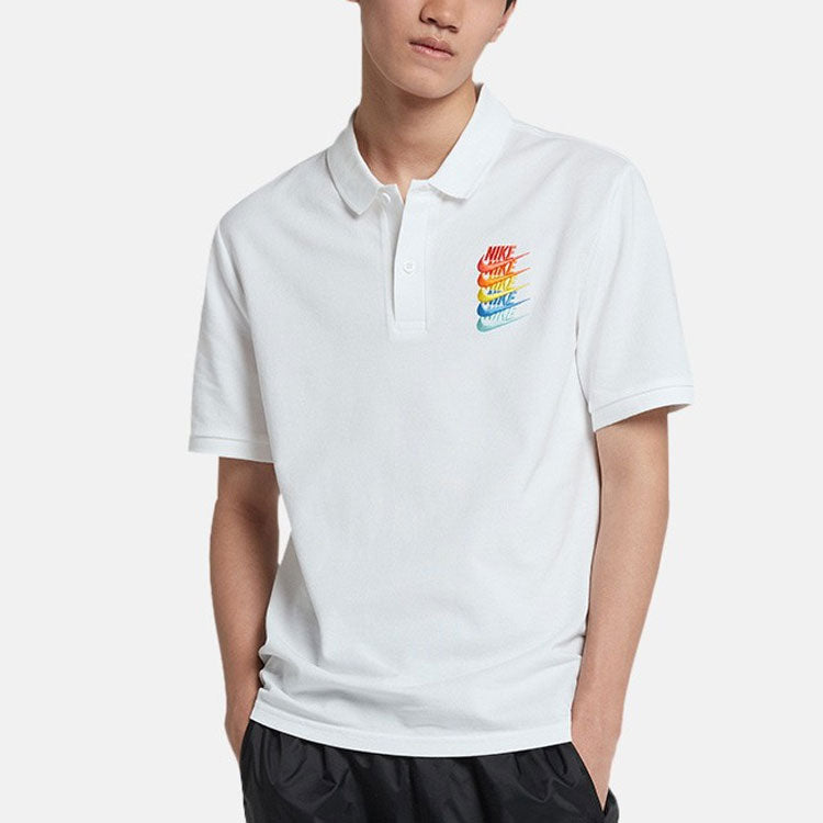Nike Sportswear Rainbow Gradient Polo Shirt White CI9595-100