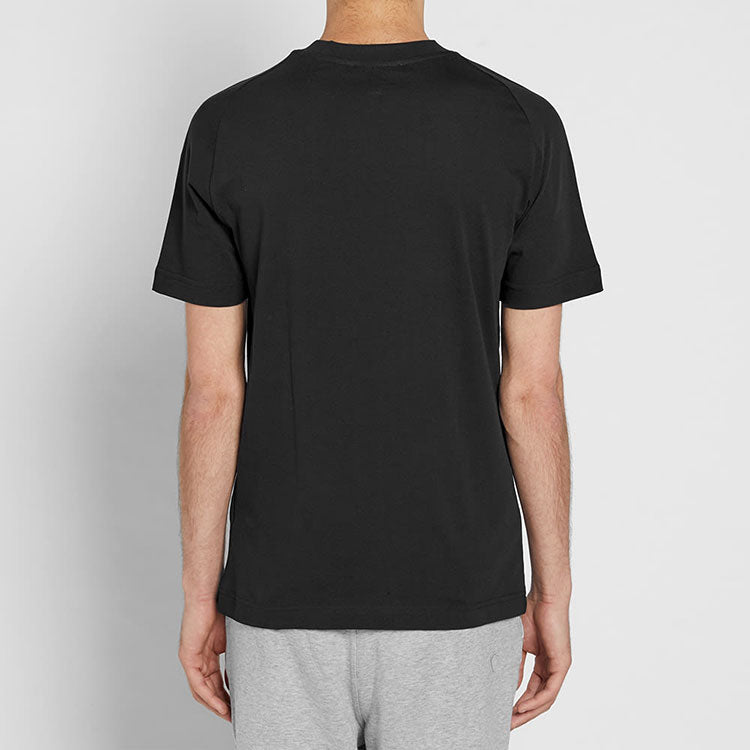 Y-3 Black Logo Round Neck Short Sleeve Loose Unisex CF2575
