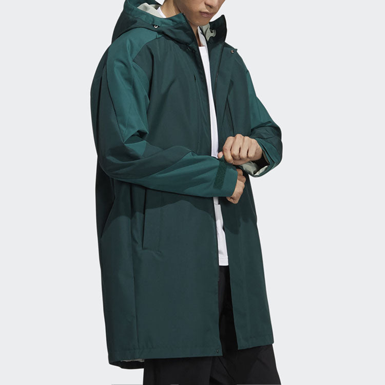 adidas Elastic hooded Zipper Logo Jacket Green H39268
