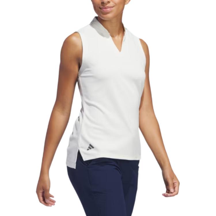 (WMNS) adidas Ultimate365 Textured Sleeveless Polo Shirt Asia Sizing 'Beige' IN2553