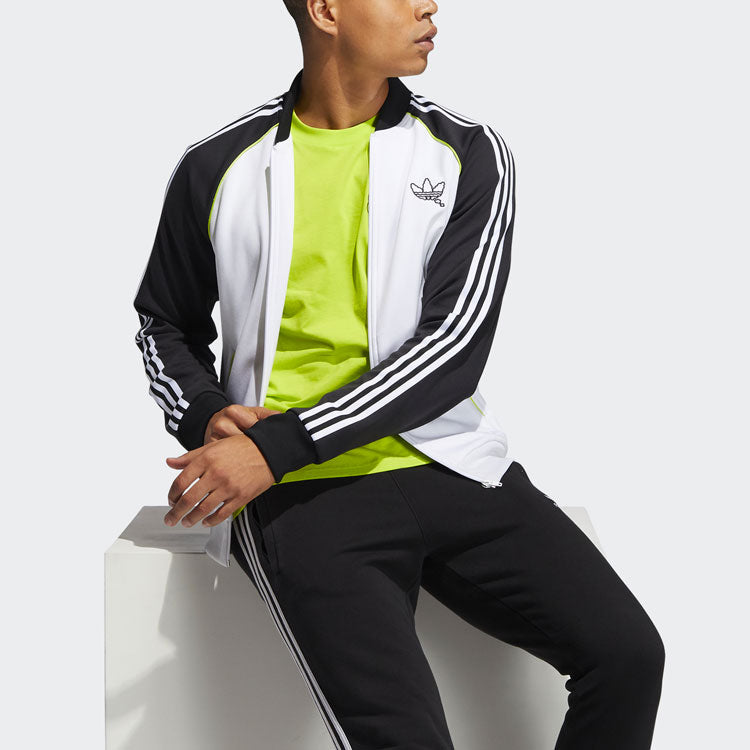 adidas originals Athletics Sports Stripe Contrasting Colors Jacket White H16229