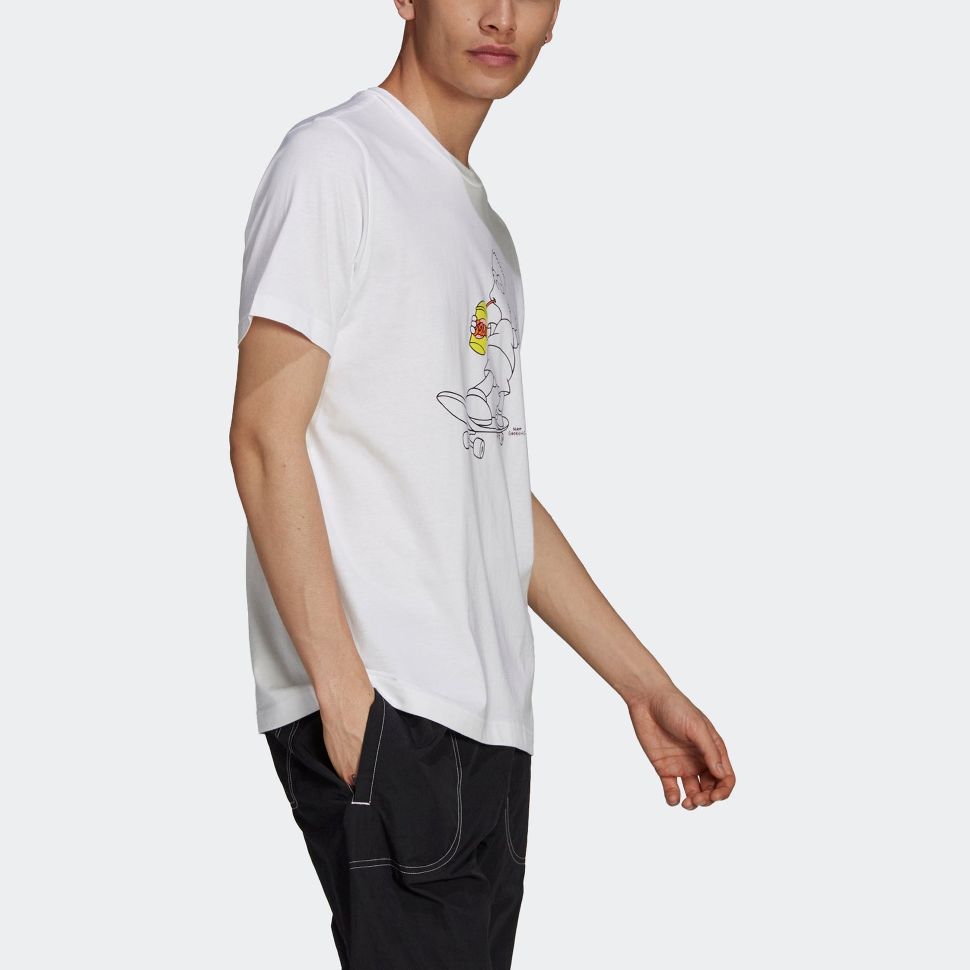 adidas originals x The Simpsons Crossover Cartoon Printing Round Neck Short Sleeve White HA5811