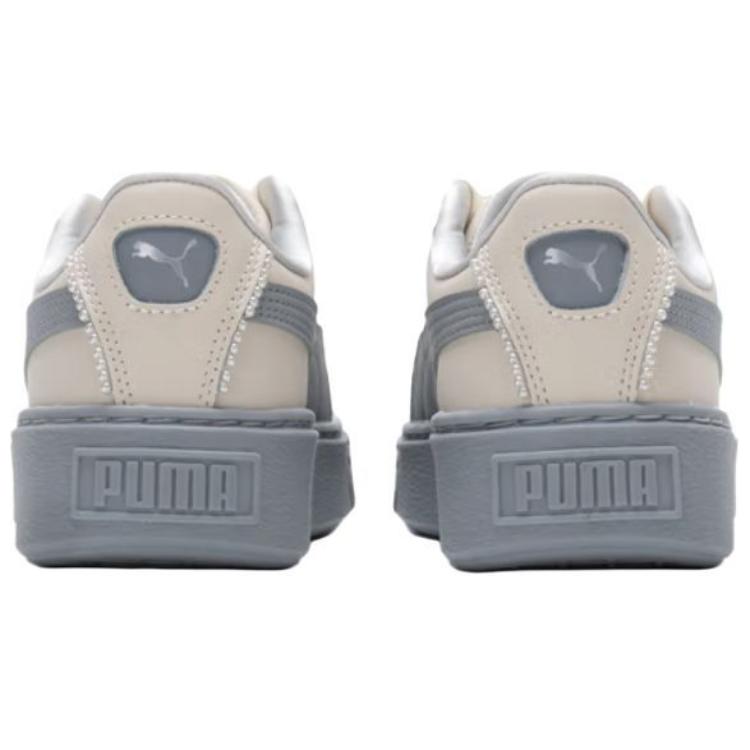 (WMNS) PUMA Basket Platform Shoes 'Pearl White Blue' 398910-04