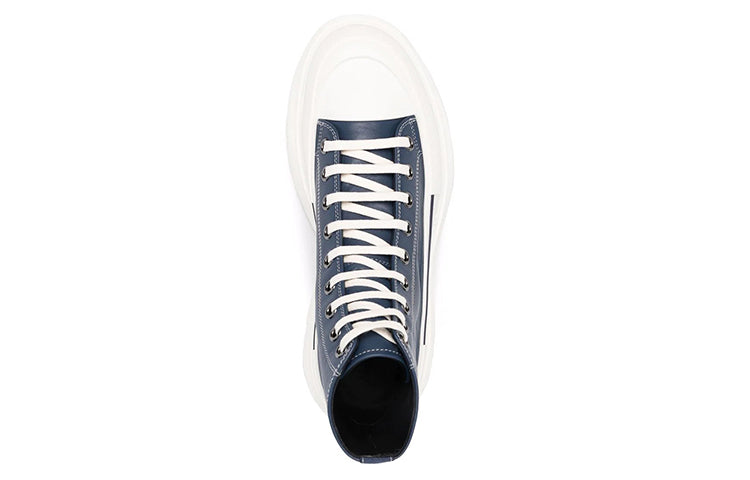 Alexander McQueen Tread Slick Lace Up Boot 'Navy Leather' 627206WIAM24456