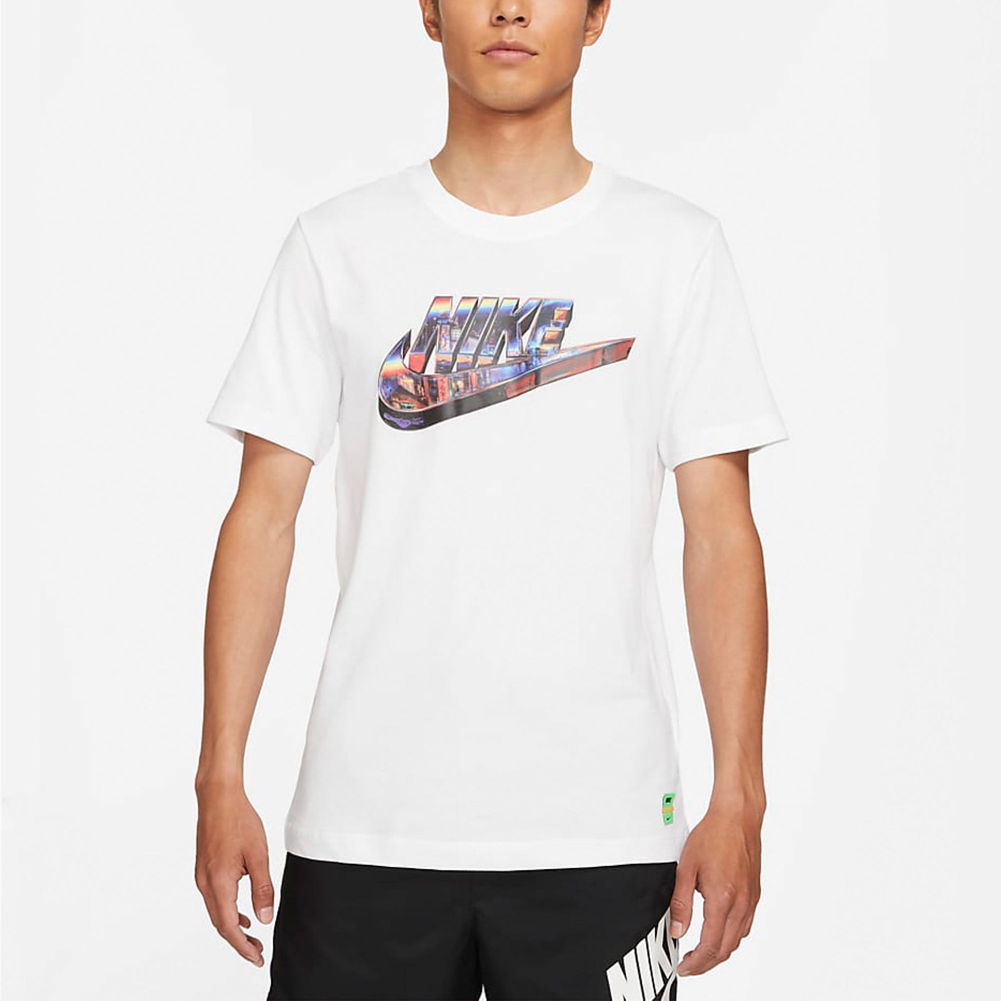 Nike Sportswear 3D Logo Printing Sports Round Neck Short Sleeve White DJ1370-100