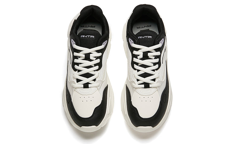 (WMNS) ANTA Life Collection Leather 'White Black' 122148860-7