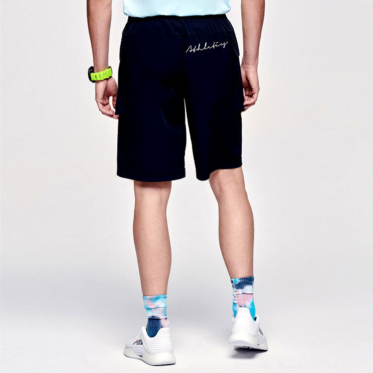 FILA Athletics Solid Color Casual Sports Woven Shorts Black A11M121369F-BK