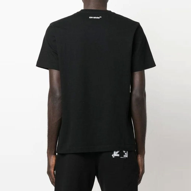 Off-White Chest Printing Short Sleeve Black OMAA027C99JER0021001