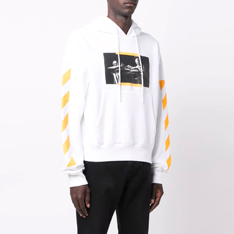 Men's Off-White FW21 Caravaggio Painting Printing Pullover Loose Fit White OMBB037F21FLE0110184