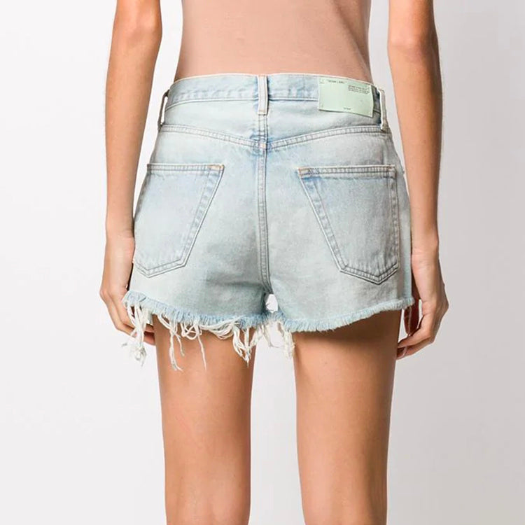 (WMNS) Off-White Denim Light Blue Shorts OWYC002R207730687100
