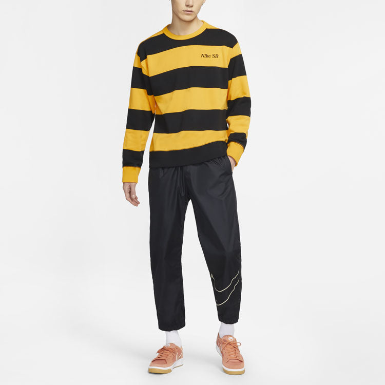 Nike MENS SB Skateboard Striped Skate Sports Crew-neck Golden CV4310-739