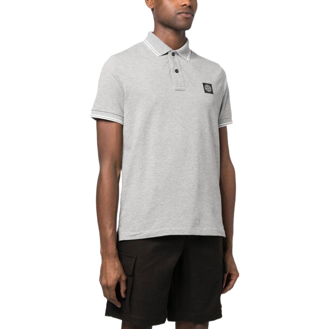 STONE ISLAND Patch Polo Shirt 'Grey Marl' 10152SC18-A0M64