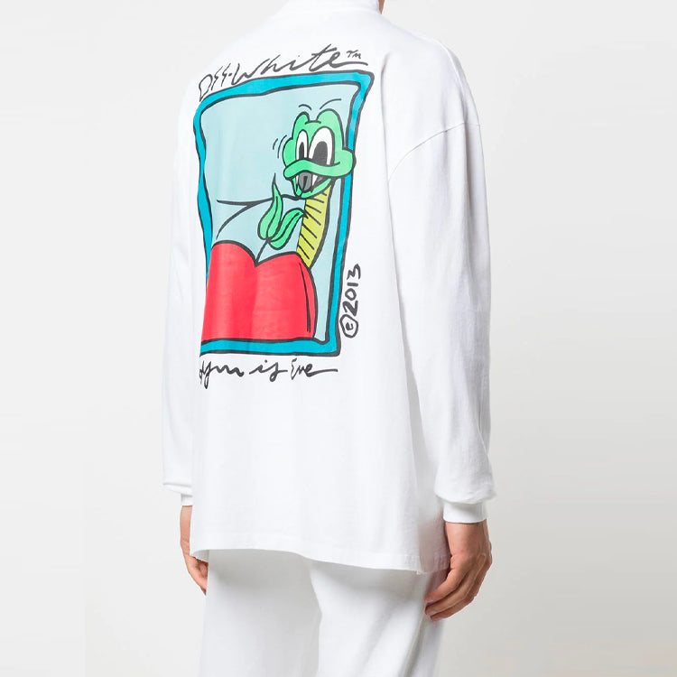Off-White SS21 animal Pattern Long Sleeves Loose Fit White OMAB032S21JER0040125