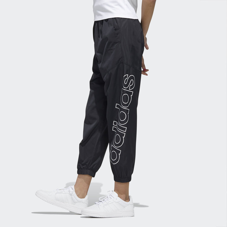 (WMNS) adidas neo Brlv Wvn Tp Logo Printing Sweatpants Black GK1497