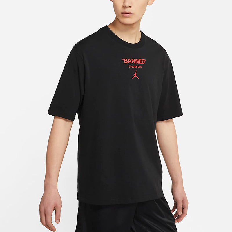 Air Jordan Casual Sports Printing Short Sleeve Black DM3545-010