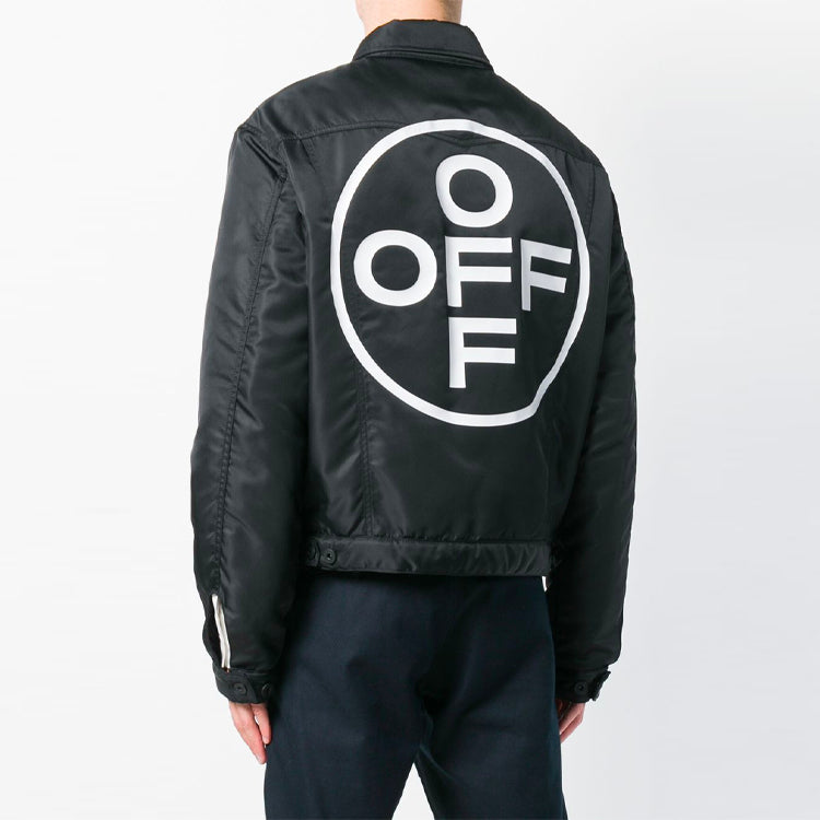Off-White Back Logo Alphabet Pattern Long Sleeves Jacket Loose Fit Black OMEA150F185780221001