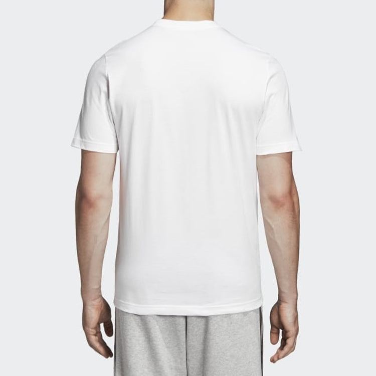 adidas Letter Logo Applique Sports Short-sleeve Tee Men White DQ3056