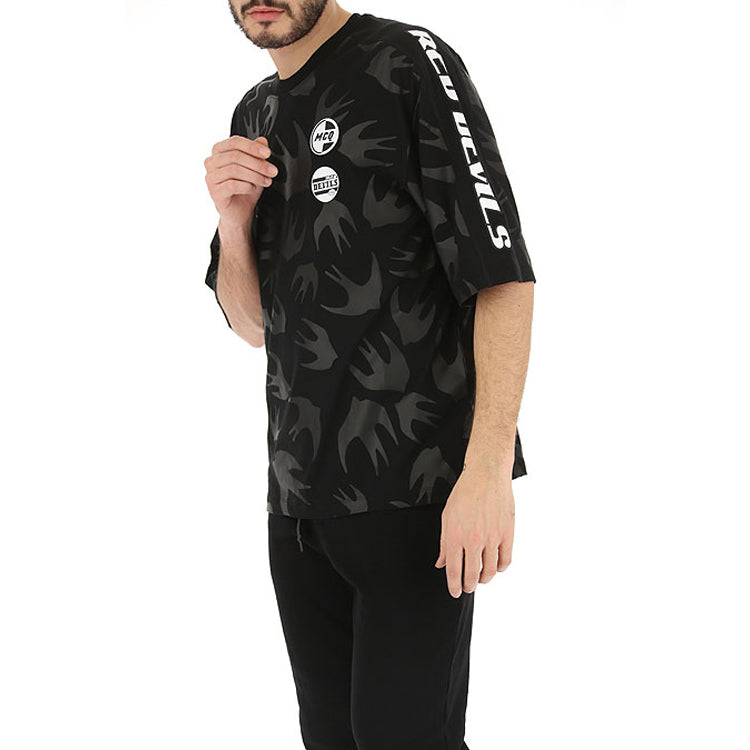 Men's Alexander McQueen Classic Printing Short Sleeve Black 527529-RMT68-1000