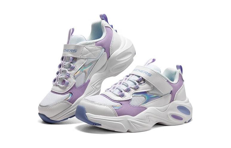 (GS) Skechers Casual Trainers 'White Purple' 303901L-WLV