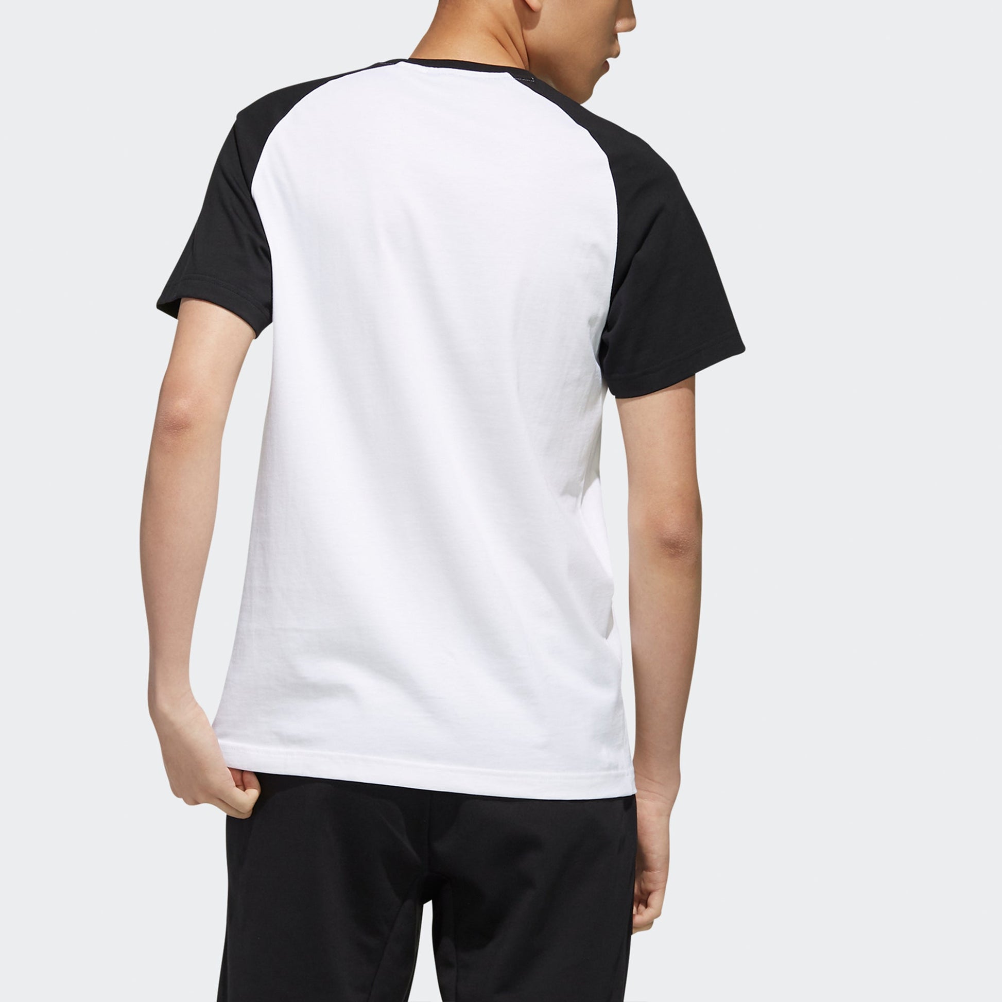 adidas neo Colorblock Round Neck Short Sleeve White EI4728