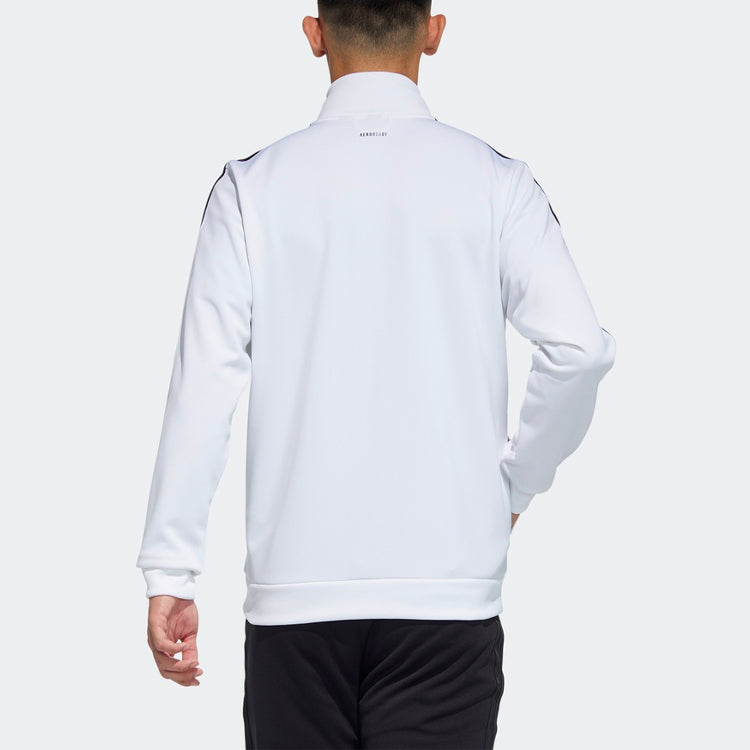 Men's adidas Colorblock Stripe Sports Stylish Jacket White GN0751