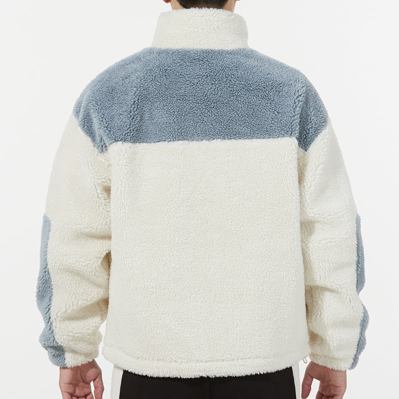 PUMA Color Blocking Sherpa Jacket Contrasting Colors lamb's wool Stay Warm Sports Logo Creamy White 534931-93